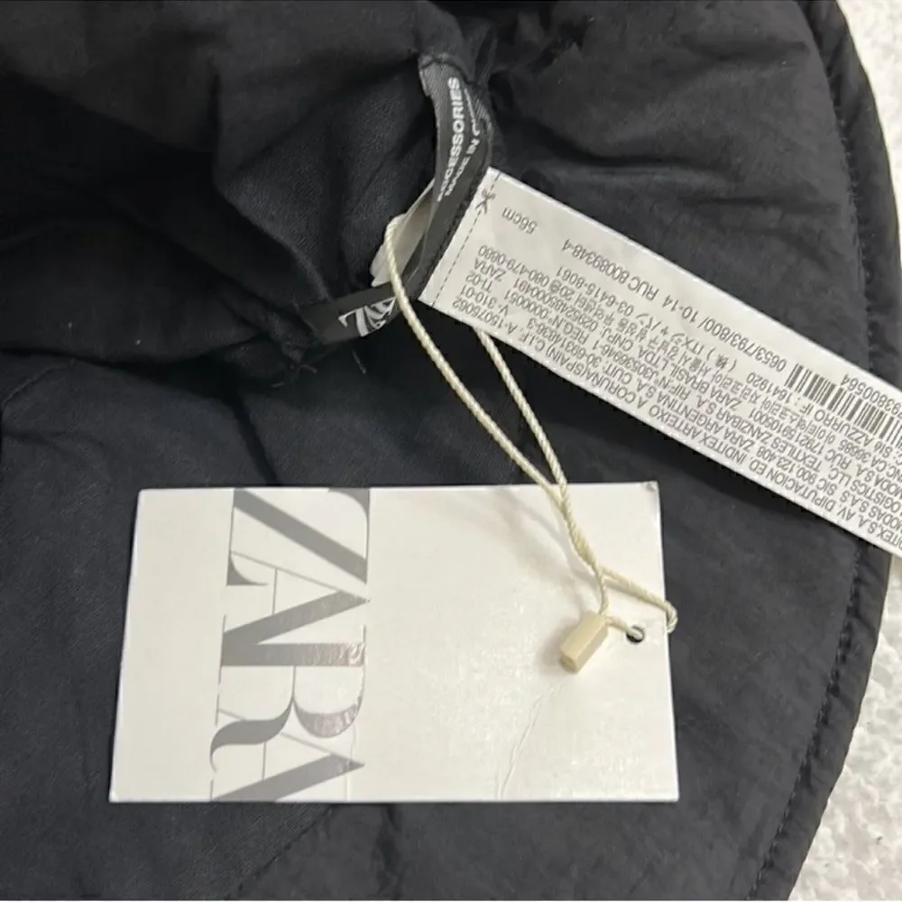 Zara Kids Black Reflective Quilted Bucket Hat(10-14yrs)